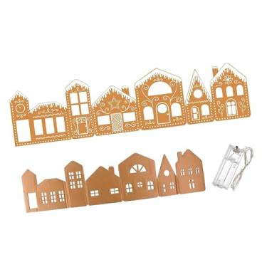 Imagem de IEUDNS Kit de casinha de gengibre de Natal em papelão para decoração de mesa ou lareira.