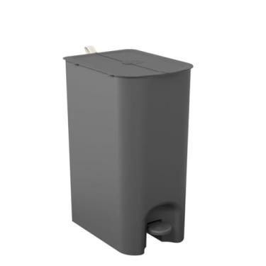 Imagem de Coza - Lixeira Borboleta com Pedal 10+10L com Alça Light Gray - Cinza Chumbo