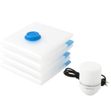 Imagem de Sacos de armazenamento a vácuo para roupas e viagens, sacos de compressão herméticos com bomba, à prova de umidade e resistente ao odor, economia de espaço portátil para embalar e organizar (elétrico