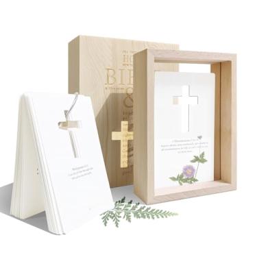 Imagem de annrose 52 versículos bíblicos por um ano, baralho de versos bíblicos mais citados para memorização e estudo, cartões de oração de versículos bíblicos NIV presente de Natal cristão para mulheres