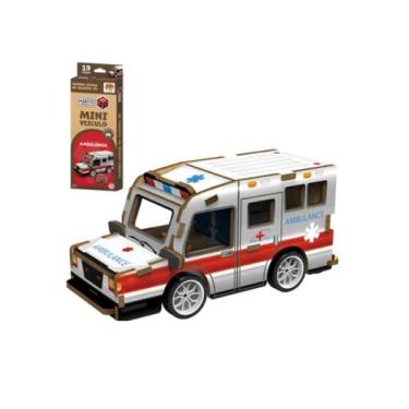 Imagem de Quebra Cabeça Madeira 3d Carro De Corrida Fricção Presente - Dm Toys, 
