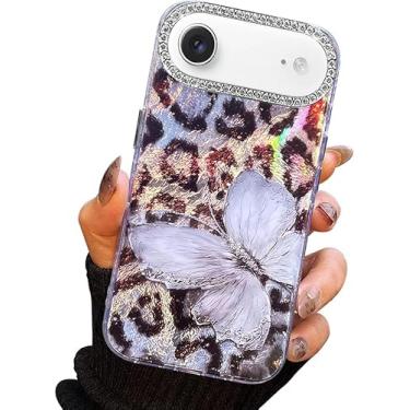 Imagem de I-MGAE-IN-AR Capa compacta para iPhone Air Butterfly Design, moldura de proteção de lente de câmera de diamante 3D, capa protetora de TPU macio e macio à prova de choque para mulheres estampa de