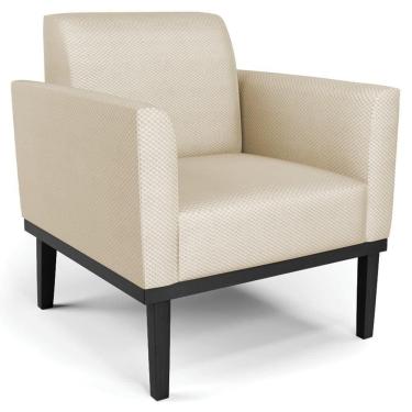 Imagem de Poltrona Decorativa Base Madeira Preto Maressa Veludo Luxo Off White - Ibiza