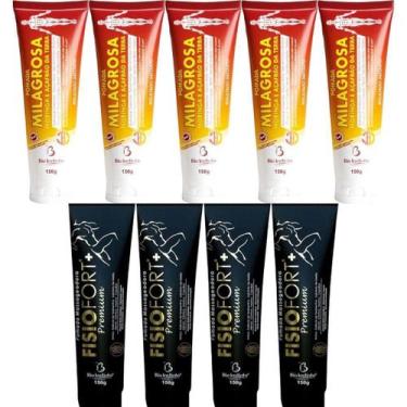 Imagem de Kit 5 Pomada Milagrosa 150G 4 Pomada Fisiofort Premium 150G - Bio Inst