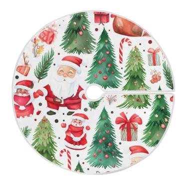 Imagem de SEHANY Saia para árvore de Natal, 122 cm, Papai Noel, vermelha, decoração de árvore de Natal, tapetes para decoração de festa de Natal em casa
