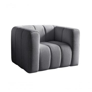 Imagem de Poltrona Mona Decorativa Confortável Moderna Sala De Estar - Linho Cinza 320