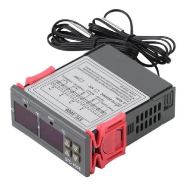Imagem de Hyuduo Termostato Digital, Controlador de Temperatura do Sensor de Sonda Duplo Com Display Duplo STC-3008, Faixa de -55 ° C ~ + 110 ° C, Tela Dupla, Controle Preciso Com Configuração de Temperatura