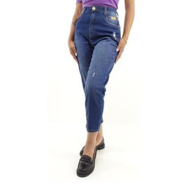 Imagem de Calca Jeans Max Denim Mom Cropped Com Puido - 6095-Feminino