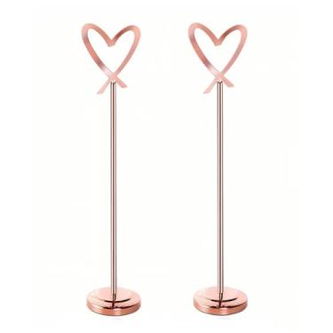 Imagem de SEEK RARE Porta-cartões de mesa com 2 peças, porta-cartões de 30,5 cm, para festa de casamento, restaurante, ouro rosa