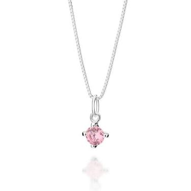 Imagem de Gargantilha Veneziana Prata 925 com Zircônia Rommanel 830147 Cor:Prata