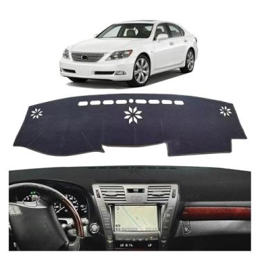 Imagem de HEDAQI Capa para painel Lexus LS460 LS600H 2012 2011 2010 2009 2008 2007 LS (para direção à esquerda), capa de painel para acessórios interiores Lexus protetor solar antiderrapante, cinza