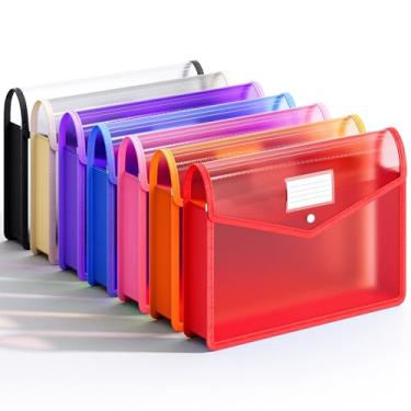Imagem de Pacote com 7 pastas de arquivo expansíveis de plástico B4, pasta de arquivo expansível à prova d'água, transparente, carteira de arquivo B4 portátil de grande capacidade para escritório/negócios