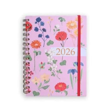 Imagem de Agenda planner 2026 ana luiza semanal média espiral duplo garden rosa 