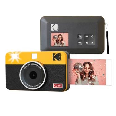 Imagem de KODAK Câmera instantânea e impressora fotográfica Mini Shot 2 retrô 4PASS 2 em 1 (5,3 x 8,6 cm) + 8 folhas, amarelo