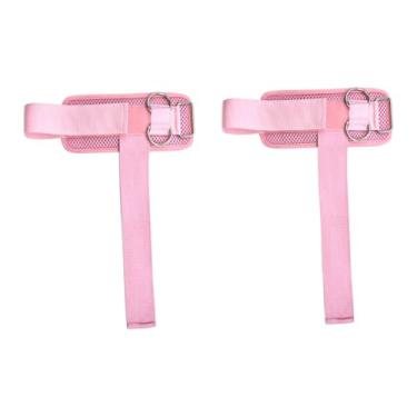 Imagem de Aymzbd 2x Munhequeiras de Levantamento de Peso com Argolas Duplas em D, Suportes de Pulso Acolchoados para Academia, Rosa 31.5x17cm