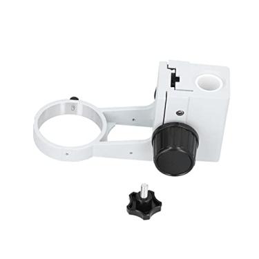 Imagem de plplaaoo Suporte de foco para microscópio Suporte ajustável e resistente de liga de alumínio para microscópios estéreo binoculares trinoculares Escolas de impressão de joias microe (Diâmetro do pilar