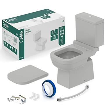 Imagem de Kit de Bacia com Caixa Acoplada, Assento Termofixo e Complementos de Instalação Elite Celite