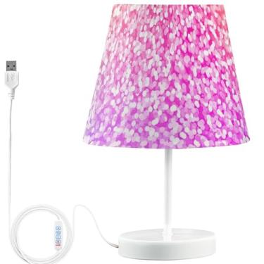 Imagem de TSENQUE Candeeiros de mesa multicoloridos gradientes brilhantes com glitter USB bonito candeeiro de cabeceira personalizado mesa de cabeceira lâmpadas decorativas LED reguláveis para quarto de