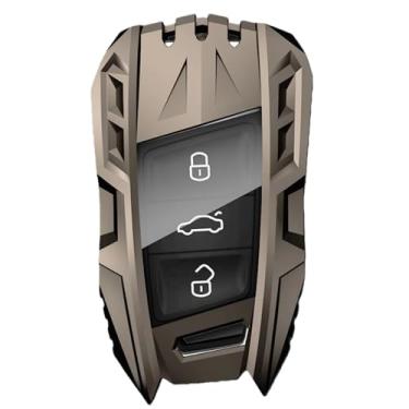 Imagem de Capa de chave remota de carro em liga de zinco compatível com VW Passat B8/Magotan compatível com Skoda Kodiaq/Superb A7/capa de chave inteligente(Black)