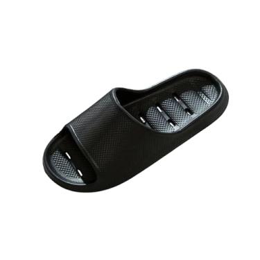 Imagem de Pantufas masculinas e femininas para casa todas as estações, uso interno e externo, sola grossa, sola macia, leve, banheiro, Preto, 37