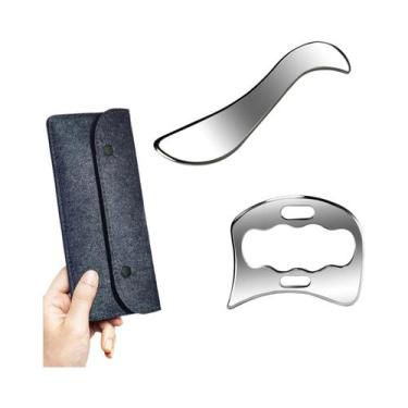 Imagem de Ferramenta De Massagem Gua Sha Em Aço Inoxidável, Raspador Muscular, F