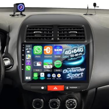Imagem de Estéreo automotivo 4 + 64 G para Mitsubishi Outlander Sport 2011-2017/para Mitsubishi ASX 2013-2015 (tela grande) - tela sensível ao toque HD de 10 polegadas com carplay sem fio/Android Auto/32 EQ DSP
