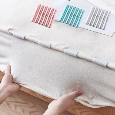 Imagem de 12 peças/conjunto de prendedores de lençol de cama, fixadores, retentor cinza elegante para colchão, sofá, almofada, toalha de mesa e tábua de passar a ferro, design firme que não arranha