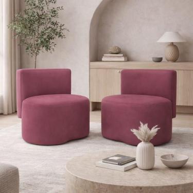 Imagem de Kit 2 Puff Orgânico Feijão Curvo Redondo Com Encosto Sala Quarto Confo