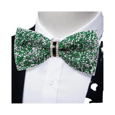 Imagem de Gravata Borboleta Masculina Pré-amarrada Com Strass E Diamantes Para C