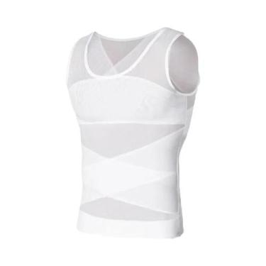 Imagem de Camiseta De Compressão Slimming Masculina Modeladora De Corpo Controle