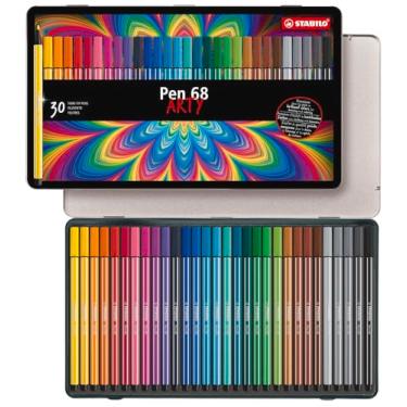 Imagem de Stabilo 68 canetas fineliner de metal de estanho, conjunto de 30, multicoloridas