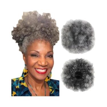 Imagem de Penteado Afro Puff Grande E Cacheado Sintético Com Clips Para Mulheres