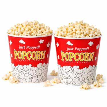 Imagem de Kit com 2 Baldes de Pipoca Plástico Grande Design Clássico de Cinema 3l (Vermelho)