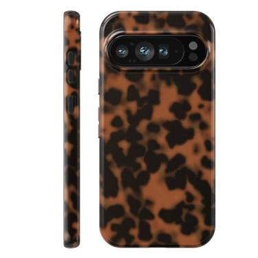 Imagem de BayPastel X Capa para Google Pixel 9 Pro XL /10 Pro XL, proteção contra quedas de grau militar, híbrida, rígida, silicone macio, fina, marrom, design de guepardo, capa protetora de 17,3 cm para