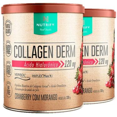 Imagem de Kit 2 Collagen Derm Nutrify Cranberry Com Morango 330g-Unissex