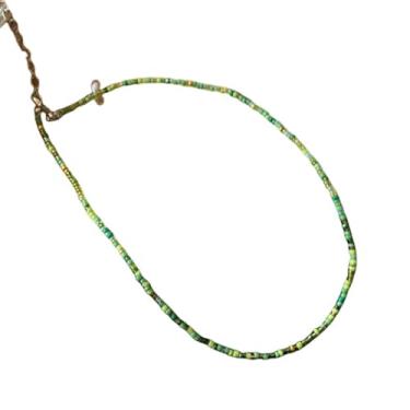 Imagem de TINCOLIA Colar colorido feito à mão com contas étnicas, gargantilha, corrente boêmia com joias