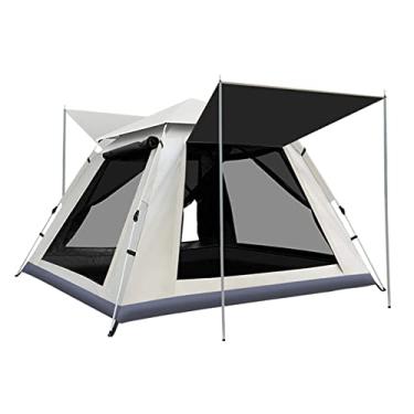 Imagem de AkosOL Barraca de acampamento familiar à prova d'água à prova de vento para 3 a 4 pessoas com estampa de mosca de chuva instantânea para acampamento, trilhas, montanhismo