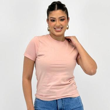 Imagem de Camiseta Doce Trama T-shirt Básica Manga Curta Feminina-Feminino