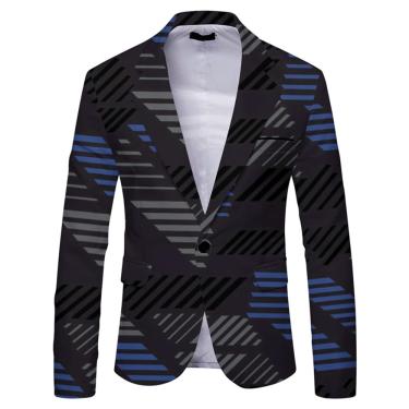 Imagem de Homens Terno Jaqueta Slim Fit Lapela Moda Masculina Blazer Retro Cavalheiro Homens Tendência Terno Casual Festa Banquete Baile, Xel-18, XXL