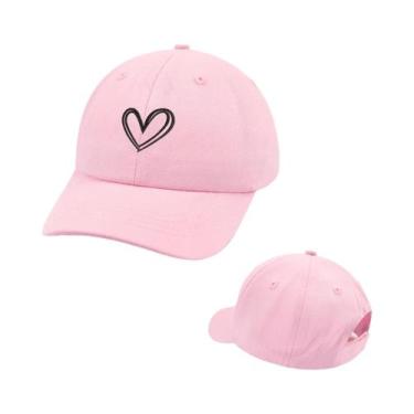 Imagem de Boné De Sol Infantil Ajustável Em Formato De Coração Com Desenho Anima