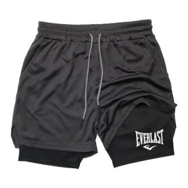 Imagem de Shorts De Compressão Masculinos De Secagem Rápida EVERLAST, Dupla Cama