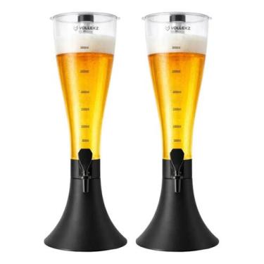 Imagem de Kit 2 Torre Chopp Refil Congelante 2,5l Aço Inox Bar Vkbt25 Preto - Vo