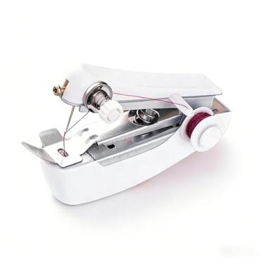 Imagem de Mini máquina de costura manual portátil, ferramenta de costura fácil de usar para reparos rápidos em casa, alterações de roupas e projetos de bricolage, leve e compacta