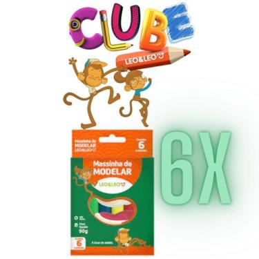 Imagem de Kit 6 Massinha de Modelar 6 Cores Leo e Leo 90G Atacado - Leo&Leo