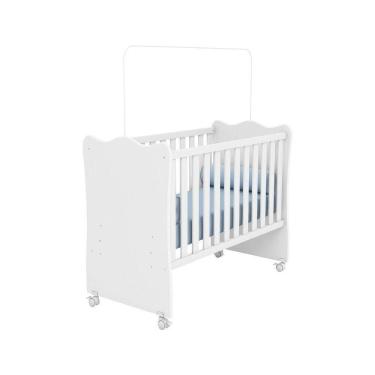 Imagem de Berço Doce Sonho Reto Com Rodizio Branco - Qmovi