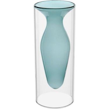 Imagem de Vaso Decorativo Enfeite Casa Parede Dupla Home&co Borossilicato 20x8x8cm Verde