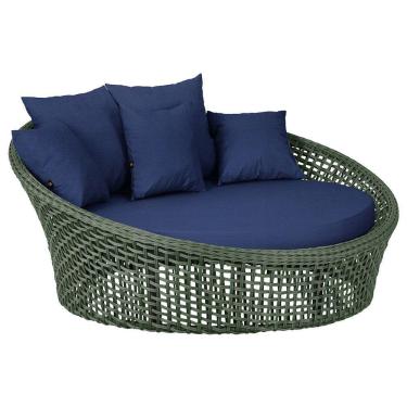 Imagem de Chaise Hungria Pintura Preta Corda Náutica E10 Trama Verde