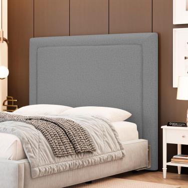 Imagem de Cabeceira Cama Box King Size Alba 195cm Com Frame Linho Cinza - Desk Design