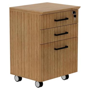 Imagem de Gaveteiro Pasta Suspensa 2 Gavetas Rodízios E Chave 46 Cm Me4196 Amendoa Tecno Mobili A...