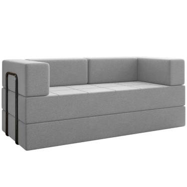 Imagem de Sofa Cama Modular 2 Lugares 180 Cm Monaco Linho Cinza Vconcept Cinza